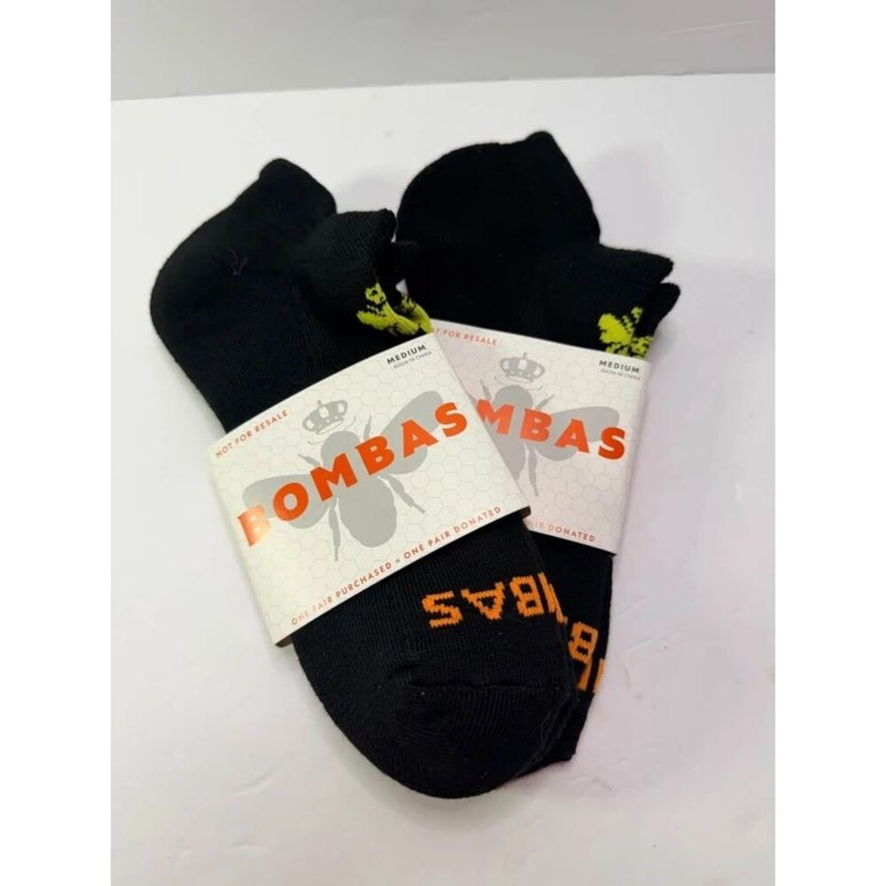 Bombas Ankle Socks 2 Pack Black Size Medium